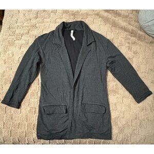 RARE Lululemon Black Clutch Cardigan Coat Size 8 Merino Wool & Power Luxtreme